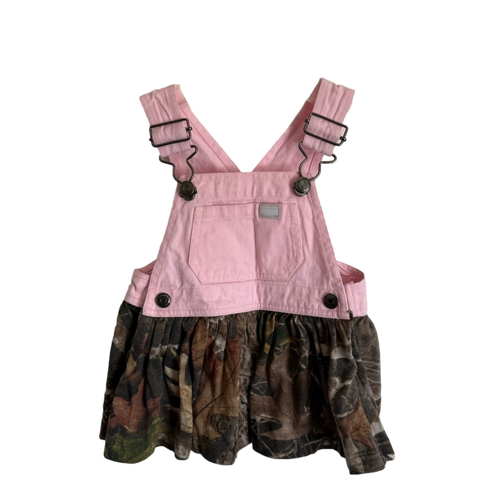 Outdoor Kids Bass Pro Shops Pink and Camouflage Kids Overall Dress 9 Months